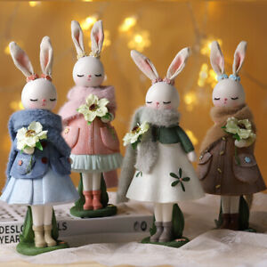 2023 Rabbit Easter Decoration Cute Bunny Figurine Resin Statue Crafts Ornament