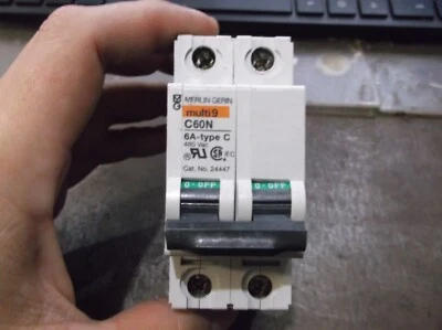 MERLIN GERIN 24447 MULTI9 C60N CIRCUIT BREAKER 2-POLE 6A 480 VAC (BIN150) - Image 1 of 4