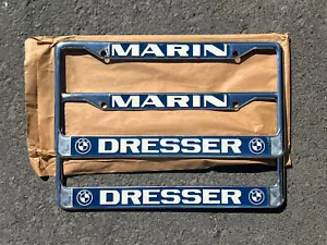 NOS Vintage DRESSER BMW Marin San Rafael CA License Plate Frames 2002 3.0 M1 M3 - Picture 1 of 3