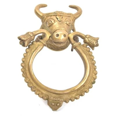 Antique Handmade Nandi Brass Entry Door Knocker Door Bell Main Door Decoration - Image 1 of 4