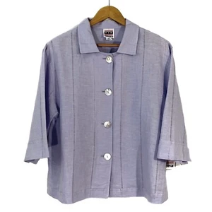 R+R Simona Women’s Size Small Lilac Purple Linen Blend Shell Button Front Shirt - Picture 1 of 12