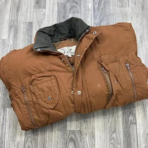 TRIPLE F.A.T GOOSE Quilted Lined Brown Duck Down Puffer Jacket Men's Size Medium - Picture 1 of 12