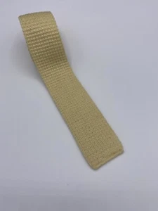 Vintage Resilio Knit Tie Cotton/Wool Blend Yellow Flat Tip - Picture 1 of 5