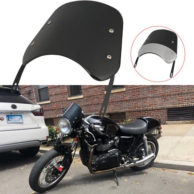 5"- 7" Headlight Motorcycle Windshield Windscreen For Triumph Thruxton Scrambler - Image 1 of 4