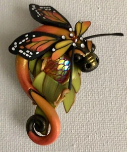 MONARCH BUTTERFLY DRAGON, FAIRY RIDER Needle Minder by Claybykim - GORGEOUS! - Picture 1 of 3