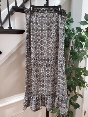 Heart Soul Women Brown Polyester Ruffle Comfort Elastic Waist Midi Skirt Size XS - Image 1 of 4