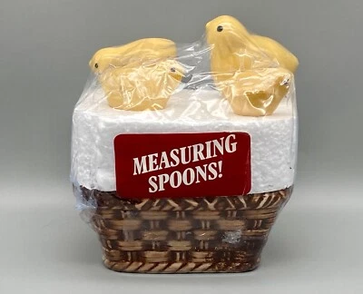 RED SHED Farmhouse Home Decor Ceramic Basket Yellow Chick Measuring Spoon Set  - Image 1 of 4
