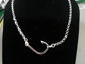 Sterling Silber 925 Fisch Haken Kette 20 cm lang - Bild 1 von 4