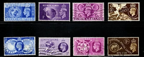 GREAT BRITAIN 271-274 & 276-279 2 COMPLETE USED SETS, FREE SHIPPING IN USA Cover