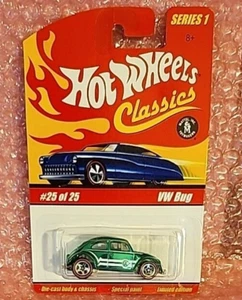 2005 Hot Wheels Classics Series 1 25/25 VW BUG Green Variant w/Red Line 5 Spokes - Picture 1 of 5