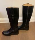 Frye Melissa Button Zip Black Leather Knee High Riding Boots Womens 6 B Used