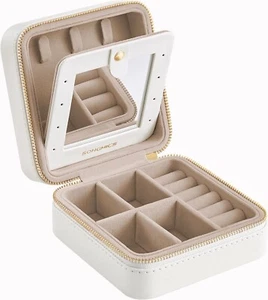 SONGMICS Jewellery Box, 11.4 x 11.4 x 5.5 cm Travel Jewellery Box - Picture 1 of 3