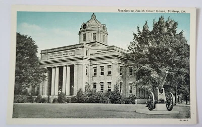 VTG 1930 BASTROP LA PC Morehouse Parish Court House BLUE SKY Teich Archives MINT - Image 1 of 2