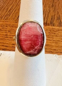 Sterling Silver 13.00ct Oval Natural Ruby Ring Sz 8 - Picture 1 of 5