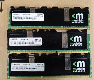 Mushkin Blackline 12GB (3X4GB) DDR3 1600 RAM PC3-12800 9-9-9-24 1.5V - Image 1 of 3