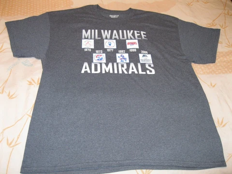 Milwaukee Admirals Logos - 1970-2016 Short Sleeve Shirt, Dark Gray - Adult XL Cover