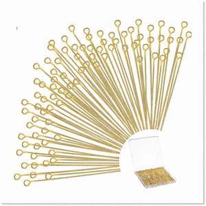 500 Pcs 50mm Gold Ball Head Pins - DIY Jewelry Making Supplies for Earrings & Br - Picture 1 of 7