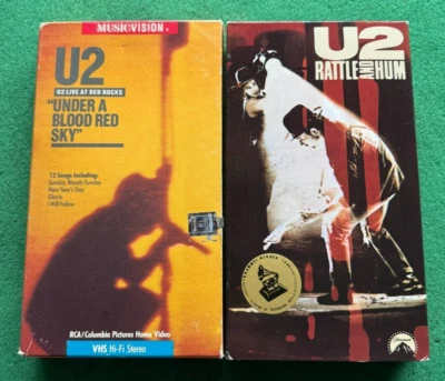 U2 Live At Red Rocks Under A Blood Red Sky + Rattle & Hum 2 VHS + FREE DVD - Image 1 of 4