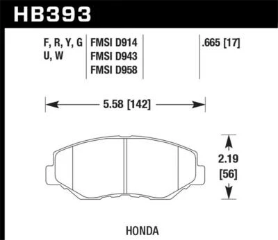 Hawk Front Disc Brake Pad Set Fits 2013 Honda Civic EX-L 1.8L L4 GAS SOHC HP Plu - Image 1 of 4