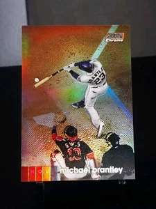 2020 Topps Stadium Club Chrome /25 Michael Brantley Orange Refractor Astros - Picture 1 of 3
