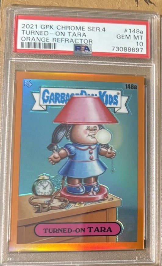 2021 Topps Garbage Pail Kids Chrome Refractor #148a Turned-On Tara front