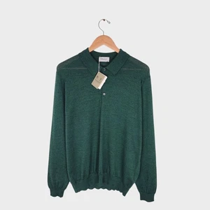 JOHN SMEDLEY Men's Green CBelper Made in UK Wool/Cotton Polo Shirt - XL - New - Picture 1 of 7