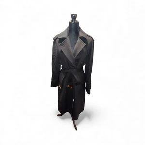 🔥 Giacca donna Karan pavone trench cappotto colletto con cintura donna taglia S 🔥 nuovo senza etichette - Foto 1 di 8