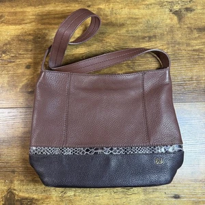 The Sak Umhängetasche Damen braun Leder Schlangenmuster Besatz Schultertasche - Bild 1 von 5