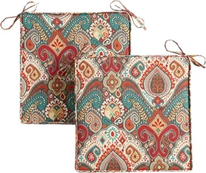 Greendale Home Fashions Exterior 18" Cuadrado Reversible Asiento Cojines con Corbatas Paquete de 2 - Imagen 1 de 10