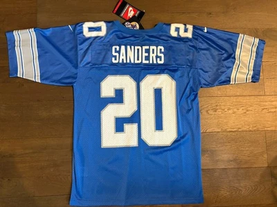 Винтажная футболка Detroit Lions NFL Barry Sanders Nike, НОВАЯ, размер мужской средний HOF - Изображение 1 из 4