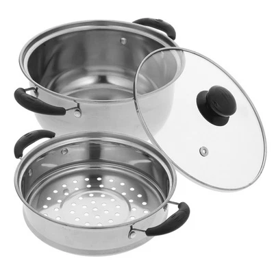  Kitchen Cookware Pentola in Acciaio X Cucinare Vapore Swe Pot Con Coperchio - Immagine 1 di 4
