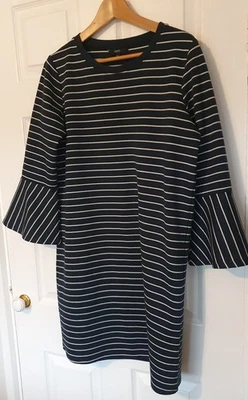 Smart Next Navy & White Striped Tshirt Dress Size 14 - Image 1 of 2