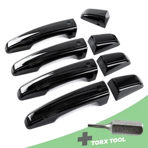 Door handle skins for Range Rover Evoque Gloss Black Autobiography NOT COVERS - Picture 1 of 11