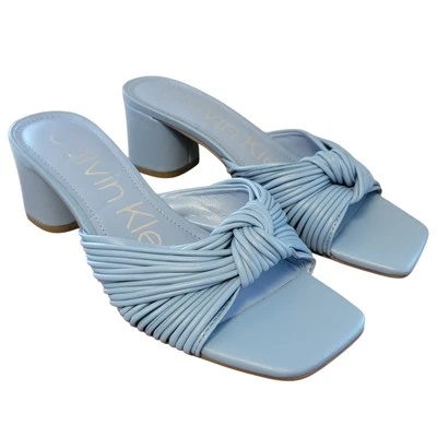 Calvin Klein 女式 Beanca 坡跟拖鞋凉鞋,尺寸 US 6.5M,全新蓝色 — 第 1/4 张图片