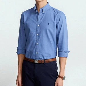 Camisa Oxford Polo Ralph Lauren Calce Clásico Talla Grande Azul Manga Larga Nueva con Etiquetas $125 - Imagen 1 de 7