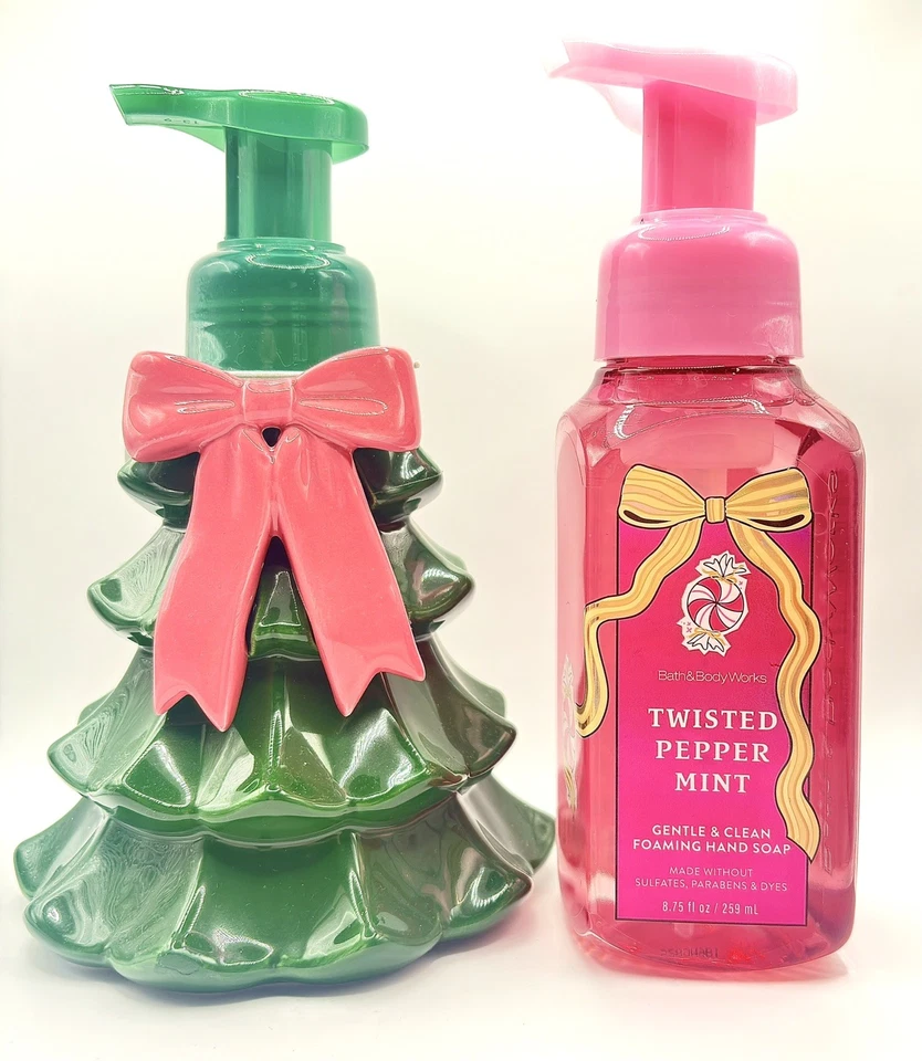 Dispensador de sabonete Bath & Body Works Natal arco rosa + sabonete espumante para as mãos - Imagem 1 de 1