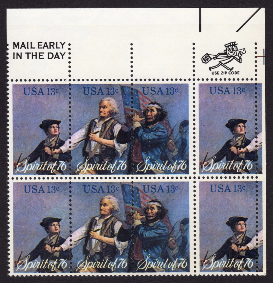 Scott #1631a Spirit of '76 Zip Block of 8 Stamps - MNH UR - Image 1 of 1