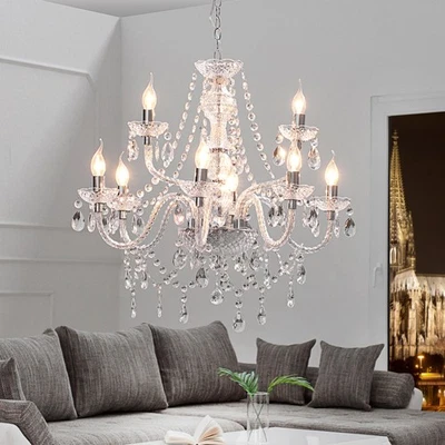 Eleganter Kronleuchter CRYSTAL Acryl Deckenlampe Deckenleuchte Hängeleuchte - Bild 1 von 4