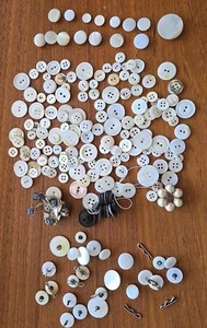 Lot Of Vintage MOP Buttons Antique Abalone Shell Mother of Pearl - Picture 1 of 11