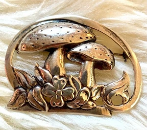 Broche prendedor vintage dimensional plata esterlina setas - Imagen 1 de 5