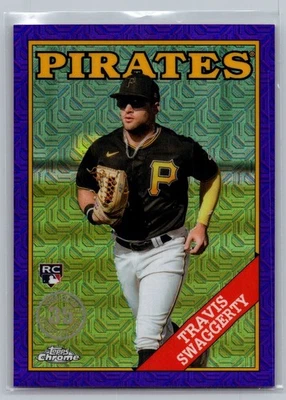 2023  1988 Topps Chrome  #T88-CU-10 Travis Swaggerty /75 Purple (RC) - Image 1 of 2
