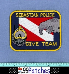 SEBASTIAN SAR DIVE TEAM FLORIDA Polizei Patch MANATEE SCUBA SEARCH RESCUE 7E - Bild 1 von 1