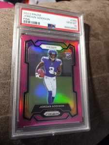 JORDAN ADDISON 2023 Panini Prizm 368 Pink RC Rookie Vikings PSA 10 GEM MINT!!! - Bild 1 von 2