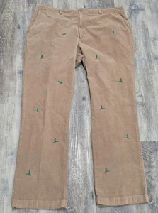 Vineyard Vines Tan AOP Duck Corduroy Slim Fit Breaker Pants Trouser Men 38x32 - Picture 1 of 8