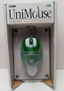 VINTAGE Contour Unimouse USB Nowy w opakowaniu Bardzo rzadki Zobacz Thru Green Zobacz zdjęcia - Zdjęcie 1 z 11