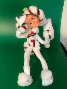 2009 Annalee Peppermint Twist Elfe bewegliche Puppe 11" Strumpf Aufhänger - Bild 1 von 5