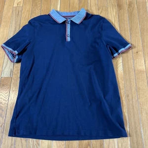 Banana Republic Men’s Large L Luxury Touch Navy Blue Short Sleeve Polo Shirt - Picture 1 of 6
