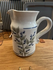 Pitcher Union Stoneware Pottery Maine Blueberry Pattern 6.5 Inches Vintage - Picture 1 of 11
