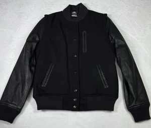 Nike NSW Destroyer Varsity Jacket Large Black Wool Leather Detach Sportswear - Picture 1 of 12