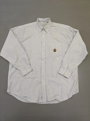 American Eagle Outfitters Big and Tall Striped Shirt XL Crest Logo Classic Fit - Image 1 of 4